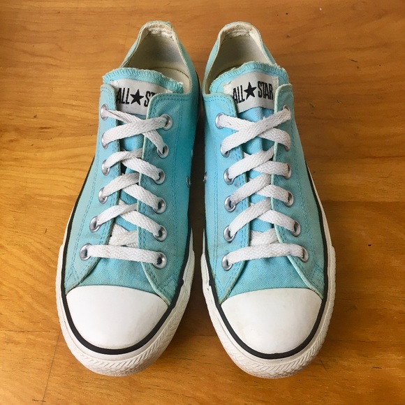 Turquoise Converse Chuck Taylor All Star Canvas Low Tops - Unisex Mens 7/Women 9